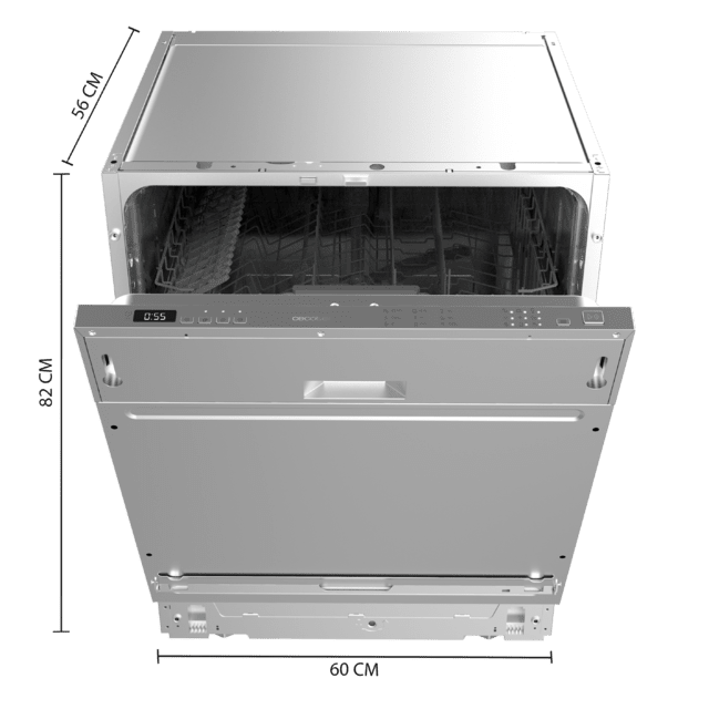 Cecotec Bolero Aguazero 6100 Full-BI E Lavavajillas Bolero integrable de 60cm 12 cubiertos y 7 programas con comienzo diferido. Lavavajillas 60cm Grandes ahorros