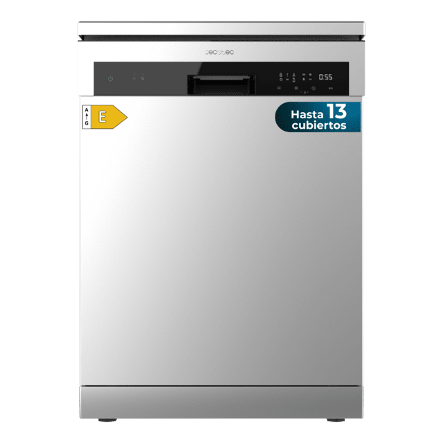 Cecotec Bolero Aguazero 6100 Inox E Lavavajillas Bolero Inox de 60cm Clase E 13 cubiertos 6 programas con función Dry+ Media carga y Delay Start. Lavavajillas 60cm