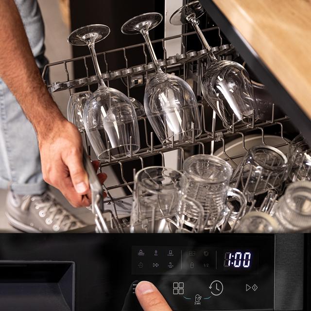 Cecotec Bolero Aguazero 6200 Dark D Lavavajillas de 60cm Clase D 14 cubiertos 6 programas con Dual Zone Wash Dry+ Turbo Dry+ Media carga y Delay Start. Lavavajillas 60 cm Devoluciones gratuitas