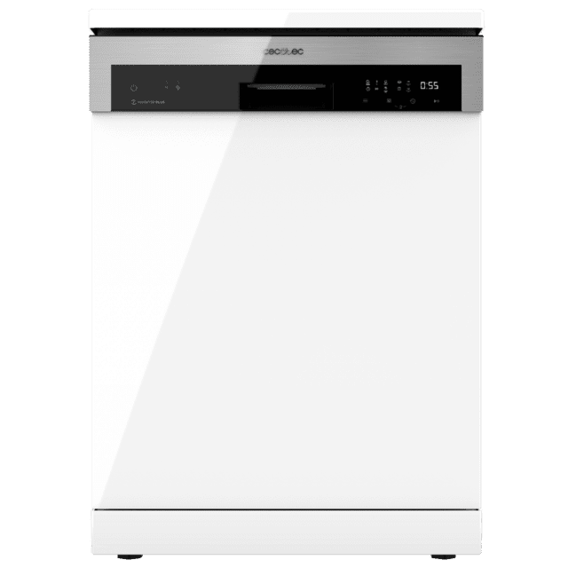 Cecotec Bolero Aguazero 6500 C Lavavajillas de 60cm 15 cubiertos tercera bandeja 6 programas con Dual Zone Wash Auto Open media carga comienzo diferido y Motor Inverter Plus. Lavavajillas Rebajas