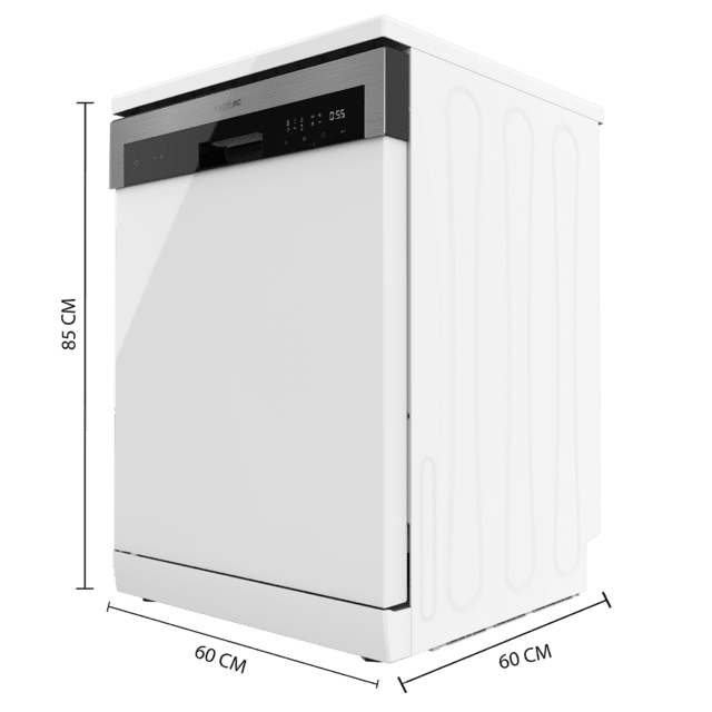 Cecotec Bolero Aguazero 6500 C Lavavajillas de 60cm 15 cubiertos tercera bandeja 6 programas con Dual Zone Wash Auto Open media carga comienzo diferido y Motor Inverter Plus. Lavavajillas Rebajas