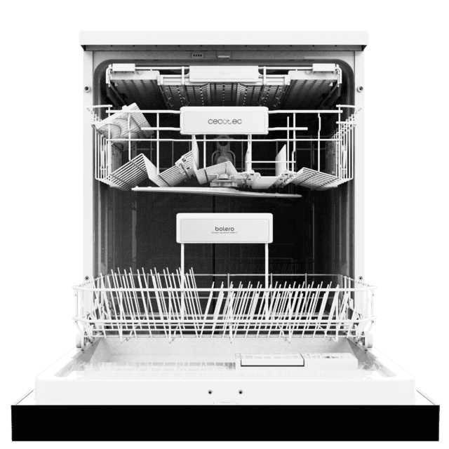 Cecotec Bolero Aguazero 6500 Inox C Lavavajillas Bolero Inox de 60cm 15 cubiertos tercera bandeja 6 programas con Dual Zone Wash Auto Open media carga comienzo diferido y Motor Inverter Plus. Lavavajillas En oferta