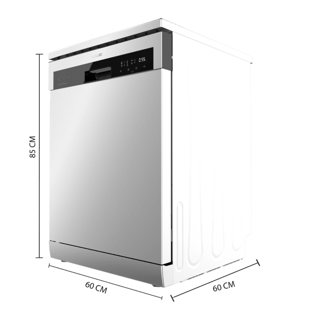 Cecotec Bolero Aguazero 6500 Inox C Lavavajillas Bolero Inox de 60cm 15 cubiertos tercera bandeja 6 programas con Dual Zone Wash Auto Open media carga comienzo diferido y Motor Inverter Plus. Lavavajillas En oferta