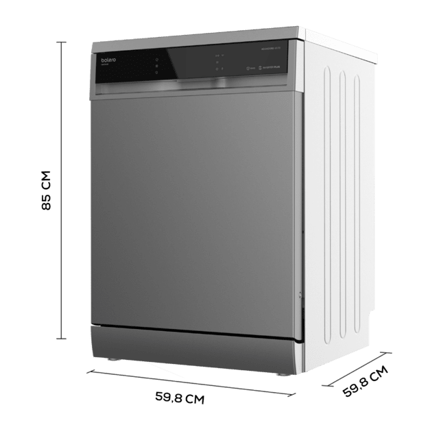 Cecotec Bolero Aguazero 6600 Inox. Lavavajillas Independiente 60 cm y Bajo consumo 14 Cubiertos 8 Programas 44 dB con modo Confort Wash Filtro Antibacteriano y sistema BWS Acero Lavavajillas Gran oferta