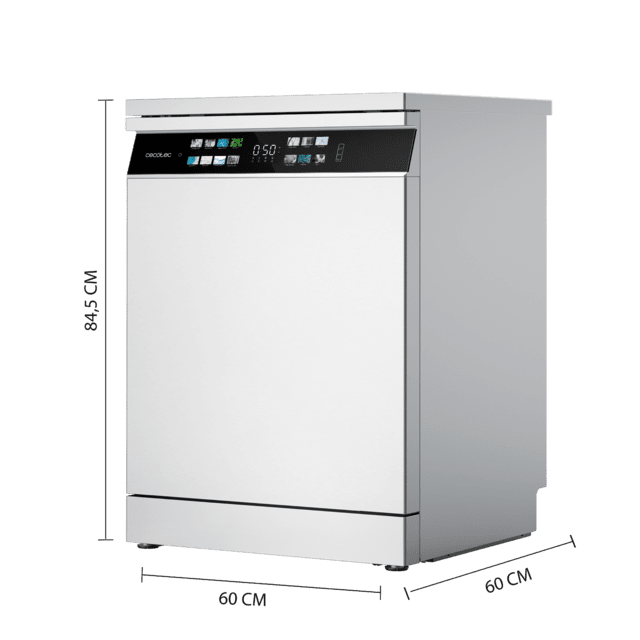 Cecotec Bolero Aguazero 6700 B Lavavajillas Bolero de 60cm blanco 15 cubiertos Clase B Motor Inverter Plus Pantalla FullColor XXL 8 programas O2 Dry Turbo Dry+ Dual Zone Wash Long Storage Bandeja Ajustable Machine Care Media Car Rebajas baratas