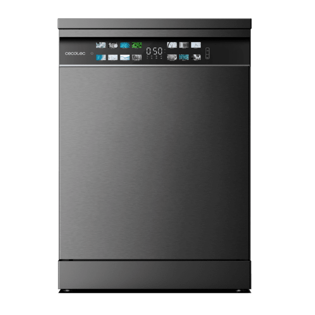 Cecotec Bolero Aguazero 6700 Dark B Lavavajillas Bolero de 60cm dark 15 cubiertos Clase B Motor Inverter Plus Pantalla FullColor XXL 8 programas O2 Dry Turbo Dry+ Dual Zone Wash Long Storage Bandeja Ajustable Machine Care Media Rebajas de fábrica