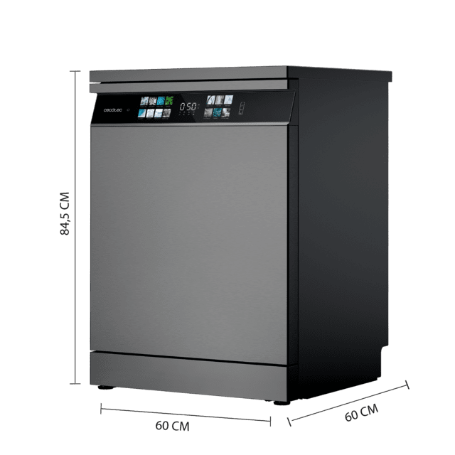 Cecotec Bolero Aguazero 6700 Dark B Lavavajillas Bolero de 60cm dark 15 cubiertos Clase B Motor Inverter Plus Pantalla FullColor XXL 8 programas O2 Dry Turbo Dry+ Dual Zone Wash Long Storage Bandeja Ajustable Machine Care Media Rebajas de fábrica