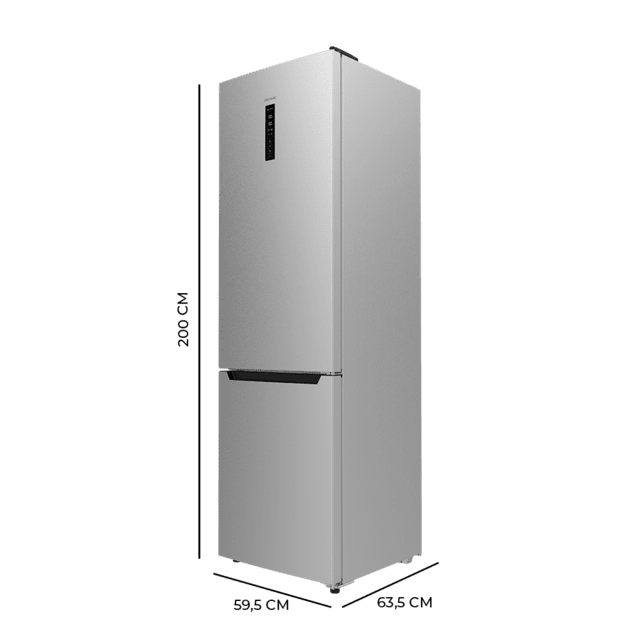 Cecotec Bolero CoolMarket 356 Inox D Frigorífico Combi Inox con 356 litros de capacidad 200 cm de alto 60 cm de ancho clase D y motor inverter plus. Con sistema Multi Air Flow Total No Frost y 2 cajones para los productos fresc Oferta especial