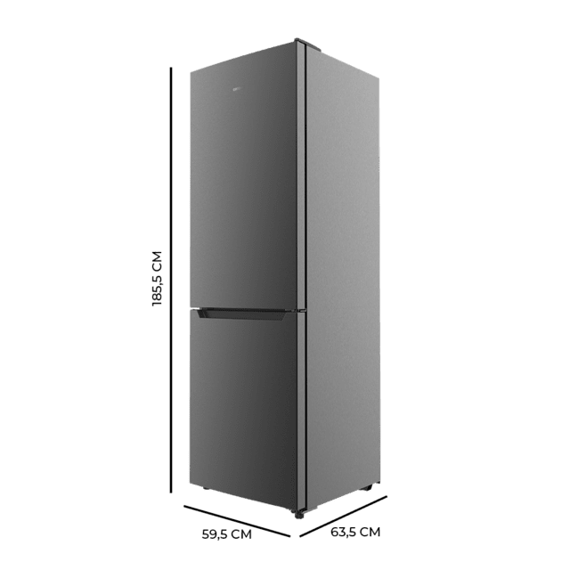 Cecotec Bolero CoolMarket 322 Dark E Frigorífico combi Dark con 322 litros de capacidad 185 cm de alto 60 cm de ancho y clase E. Con sistema Multi Air Flow Total No Frost y 2 cajones para los productos frescos. Frigorífico com ÚLTIMAS EDICIONES