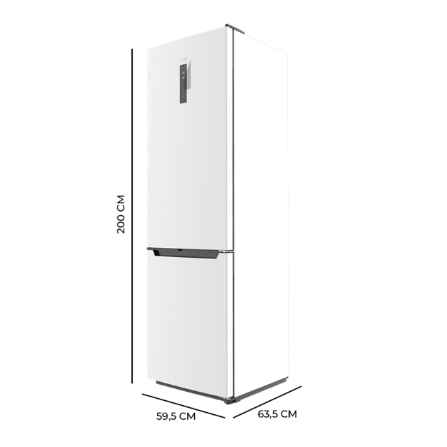 Cecotec Bolero CoolMarket 356 White D Frigorífico Combi White con 356 litros de capacidad 200 cm de alto y 60 cm de ancho clase D y motor inverter plus. Con sistema Multi Air Flow Total No Frost y 2 cajones para los productos f Últimos 2 días