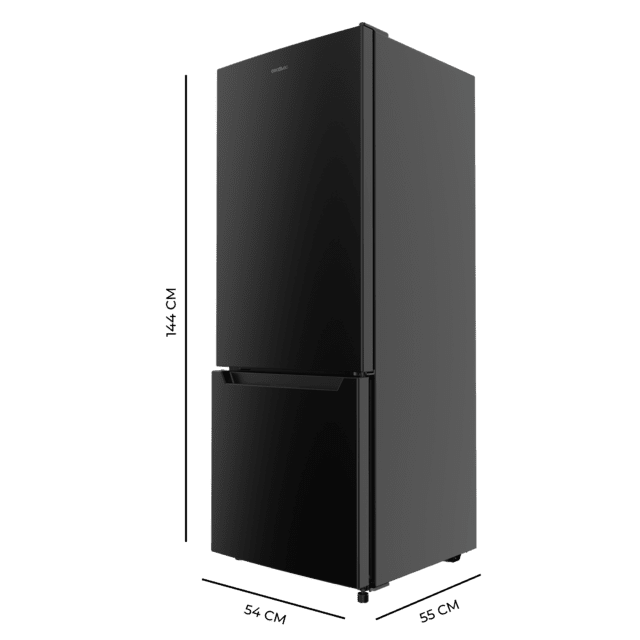 Cecotec Bolero CoolMarket Combi 205 DF Black E Frigorífico combi negro 144 de alto y 54 de ancho 117 litros Defrost clase energética E y con modo Fast Cooling. Frigorífico Solo hoy