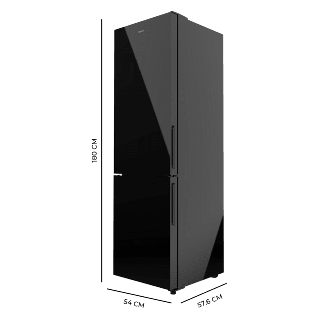 Cecotec Bolero CoolMarket Combi 250 Black Glass D Frigorífico combi cristal negro 180cm de alto y 55 cm de ancho con 250 litros de capacidad compresor Inverter Plus Total No Frost clase energética D y con sistema Multi Air Flo Promoción trimestral