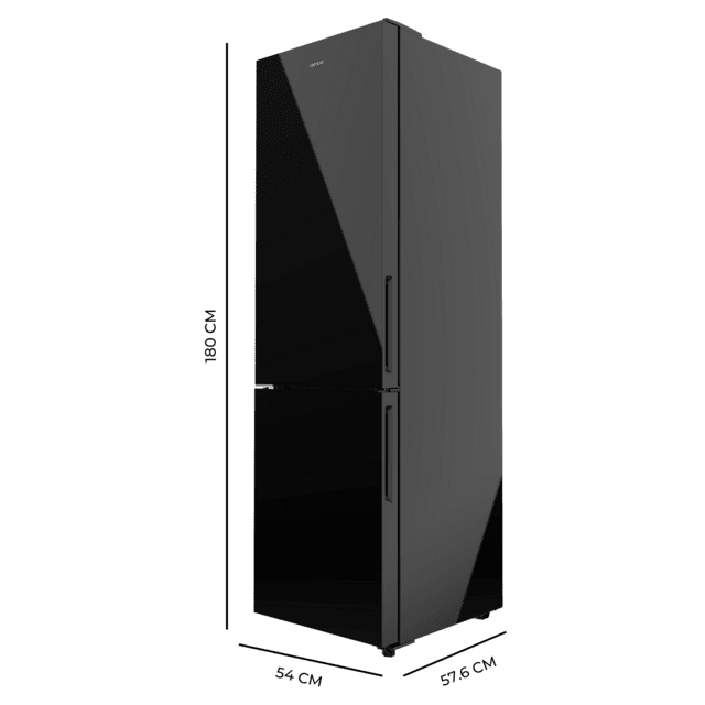 Cecotec Bolero CoolMarket Combi 250 Black Glass E Frigorífico combi cristal negro 180cm de alto y 55 cm de ancho con 250 litros de capacidad Total No Frost clase energética E con sistema Multi Air Flow.Además cuenta con el mo Solo queda un día