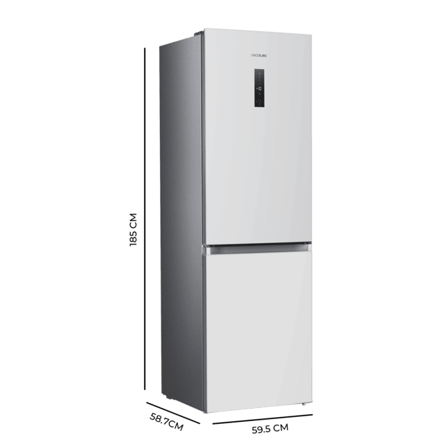 Cecotec Bolero CoolMarket Combi 290 Inox Frigorífico combi inox de 185cm alto y 59 5cm de ancho con 290 litros de capacidad total nofrost clase E y 1 cajón para los productos frescos Fast Cooling y y Fast Freezing Modo Smart y Libre de impuestos