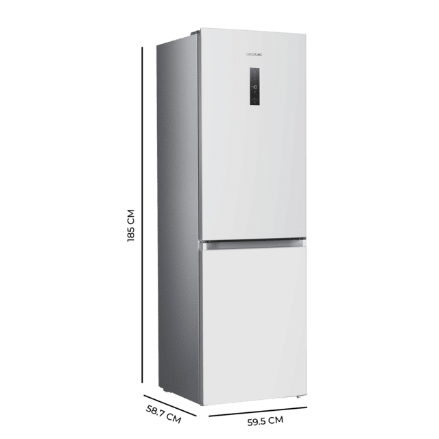 Cecotec Bolero CoolMarket Combi 290 White Frigorífico combi blanco de 185cm alto y 59 5cm de ancho con 290 litros de capacidad total nofrost clase E y 1 cajón para los productos fresco adaptándose a todos sus necesidades.  F Descuentos del mes