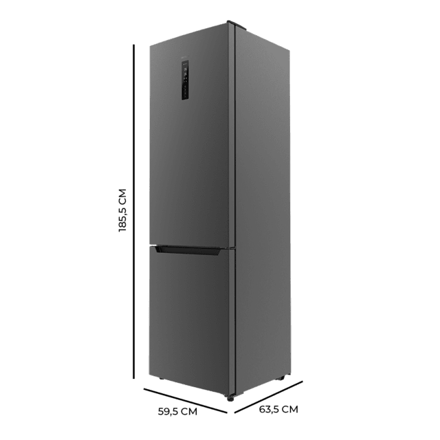 Cecotec Bolero CoolMarket Combi 322 Dark D Frigorífico Combi Dark con 322 litros de capacidad 185 cm de alto y 60 cm de ancho con motor inverter y clase D. Con sistema Multi Air flow Total No Frost y 2 cajones para los producto Oferta exclusiva