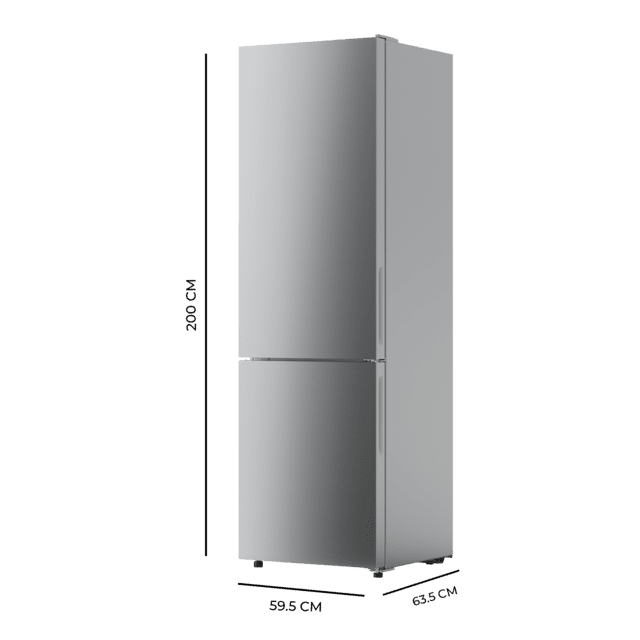 Cecotec Bolero CoolMarket Combi 356 Glass Grey D Frigorífico con 356 litros de capacidad 200 cm de alto y 60 cm de ancho motor inverter plus y clase D. Con sistema Multi Air Flow Total No Frost y 2 cajones para los productos fr 2025