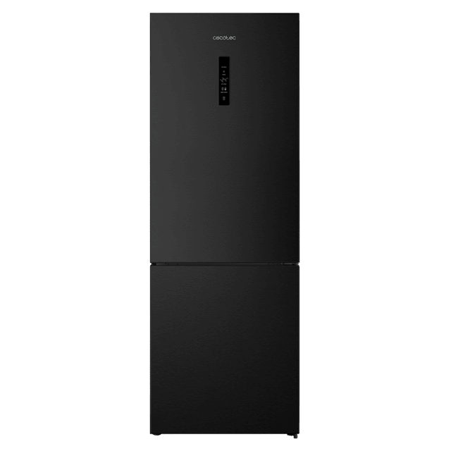 Cecotec Bolero CoolMarket Combi 495 Dark E Frigorífico combi Dark Inox 495 litros de capacidad 2 metros de alto y 70 cm ancho clase E con sistema Multi Air Flow total No frost Multi Cooling. Frigorífico combi con nevera y cong