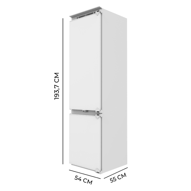 Cecotec Bolero CoolMarket Combi BI-D FLW 267 E Frigorífico combi integrable con puerta fija de 267 litros de capacidad 193 7 y 54 cm de ancho clase E Total No Frost Compresor Inverter y Full LED Wall; y con tecnologías Fast Co En oferta