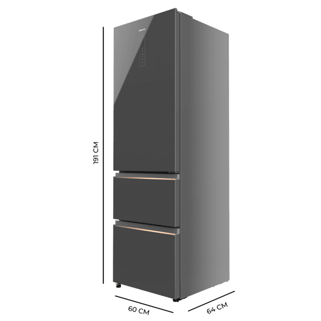 Cecotec Bolero CoolMarket Combi FD 400 Grey Glass E Frigorífico con capacidad de 400L Ancho de 60 cm y alto de 191 cm Sistema Total NoFrost Max Inside Distribución de frío Multi AirFlow Display Digital Exterior Interior con d Tienda