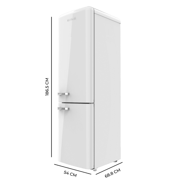 Cecotec Bolero CoolMarket Combi Origin 250 NF White E Frigorífico combi retro rojo 186 5cm alto y 54cm ancho capacidad 250L Total No Frost y clase E y con sistema Multi Air Flow. Además cuenta con el modo Fast Cooling. Frigor Envío gratis