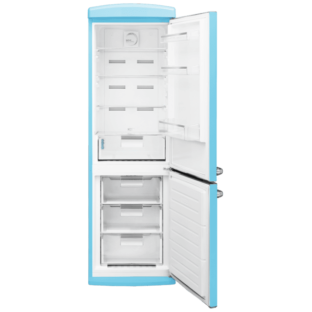 Cecotec Bolero CoolMarket Combi Origin 294 Blue E Frigorífico Retro de 294 L de capacidad 190cm de alto y 60 de ancho clase E Total No Frost Multi Cooling Ultra Fresh Convertible Box Multi Air Flow Fast Freezing Modo Eco Botell COMPRAR AHORA