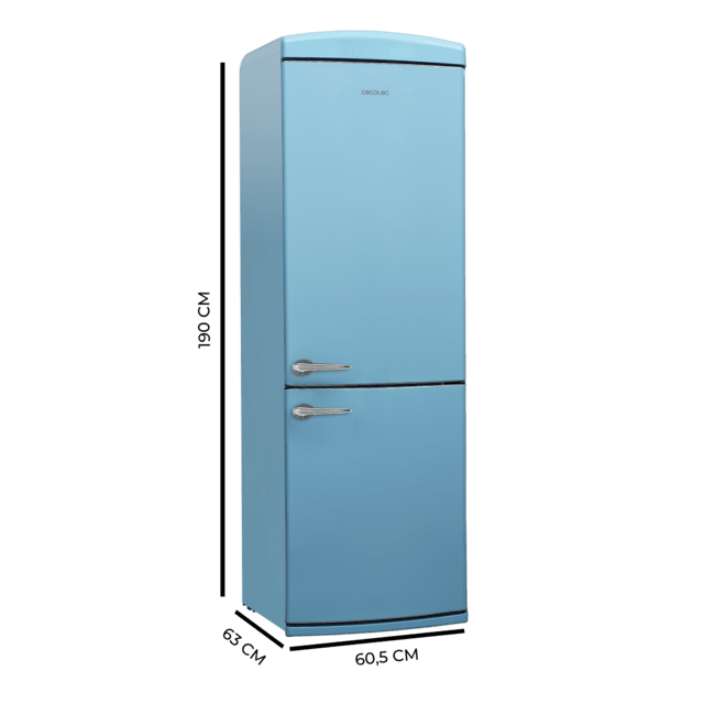 Cecotec Bolero CoolMarket Combi Origin 294+ Blue E Frigorífico retro combi azul 190cm de alto y 60 de ancho capacidad 294L Total No Frost clase energética E Multi Cooling Ultra Fresh Convertible Box Multi Air Flow Fast Freezin ÚLTIMAS EDICIONES