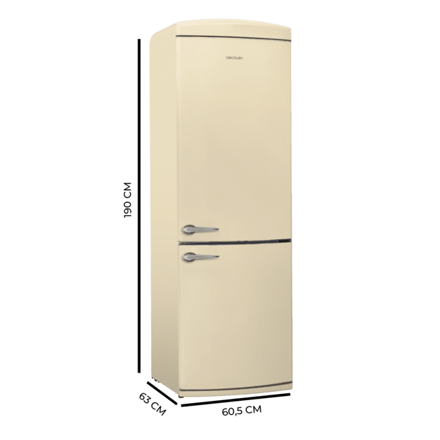 Cecotec Bolero CoolMarket Combi Origin 294+ Beige E Frigorífico retro combi beige 190cm de alto y 60 de ancho capacidad 294L Total No Frost clase energética E Multi Cooling Ultra Fresh Convertible Box Multi Air Flow Fast Freez Últimos 2 días