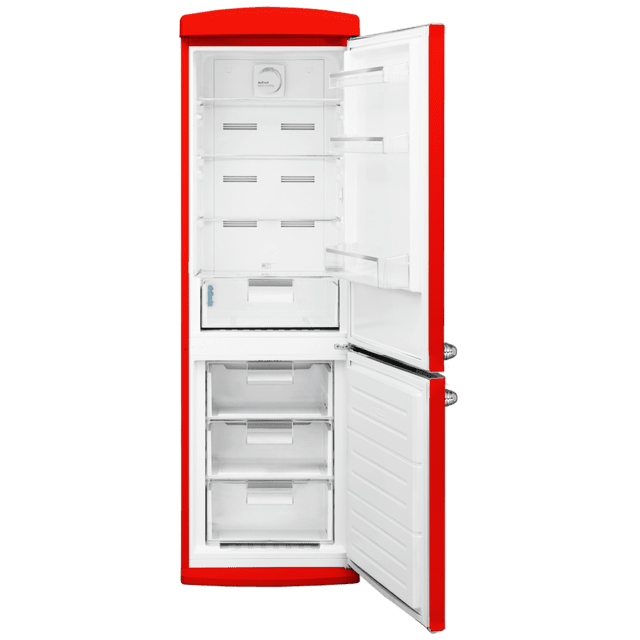 Cecotec Bolero CoolMarket Combi Origin 294 Red E Frigorífico Retro de 294 L de capacidad 190cm de alto y 60 de ancho clase E Total No Frost Multi Cooling Ultra Fresh Convertible Box Multi Air Flow Fast Freezing Modo Eco Botelle Precio de fábrica