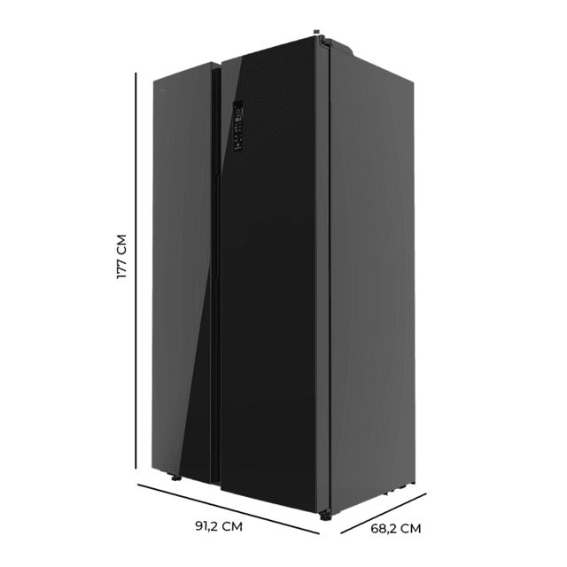 Cecotec Bolero CoolMarket SBS 550 Glass D Frigorífico americano Side by Side Glass con 550 litros de capacidad 177 cm de alto y 90 cm ancho clase D con sistema Multi Air Flow total No frost motor inverter plus. Frigorífico ame Libre de impuestos