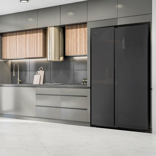 Cecotec Bolero CoolMarket SBS 550 Glass D Frigorífico americano Side by Side Glass con 550 litros de capacidad 177 cm de alto y 90 cm ancho clase D con sistema Multi Air Flow total No frost motor inverter plus. Frigorífico ame Libre de impuestos