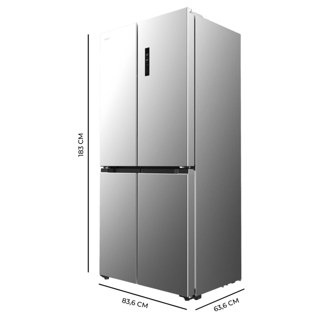 Cecotec Bolero CoolMarket 4D 436 Inox E Frigorífico 4 puertas inox 183cm alto y 83 6cm ancho capacidad 436L compresor Inverter Plus Total No Frost Alarma de puerta abierta clase energética E. Además cuenta con distintos modos Última moda