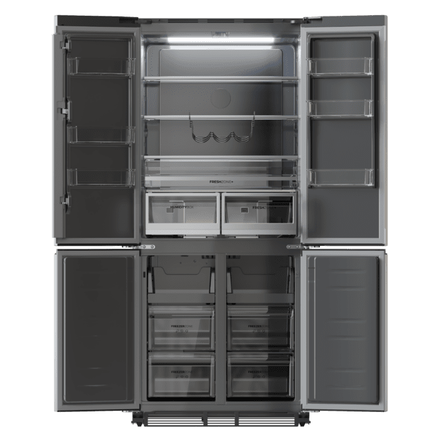 Cecotec Bolero CoolMarket 4D 466 SBI Inox E Frigorífico americano acero Inoxidable de 466 L de capacidad 193 5 x 84 4 cm clase E Total No Frost Compresor Inverter Plus y Multi AirFlow; y con tecnologías Fast Cooling y FastFree Descuento por venta flash