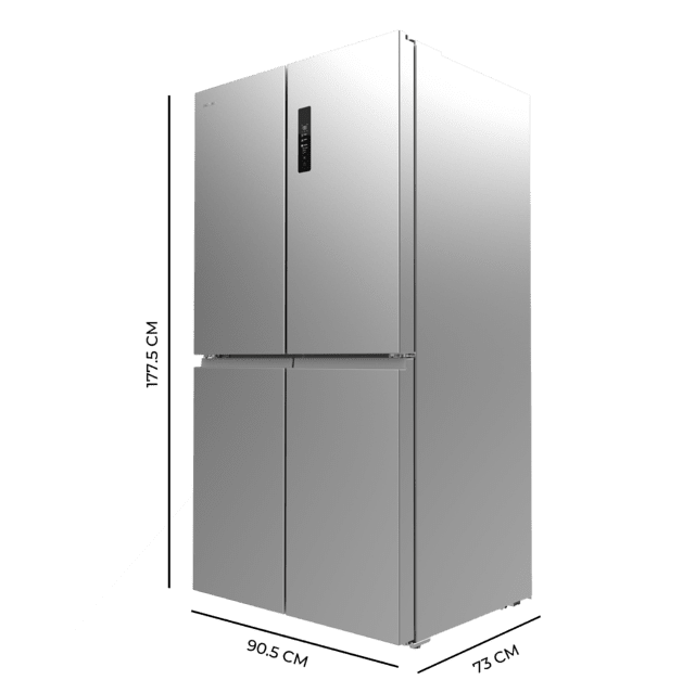 Cecotec Bolero CoolMarket 4D 601 Inox E Frigorífico de 4 Puertas acero inoxidable Capacidad de 601 Litros Ancho de 90.5 cm alto de 177.5 cm Sistema de conservación NoFrost Metal Cooling Cajón Control de Humedad y Cajón conve 2025