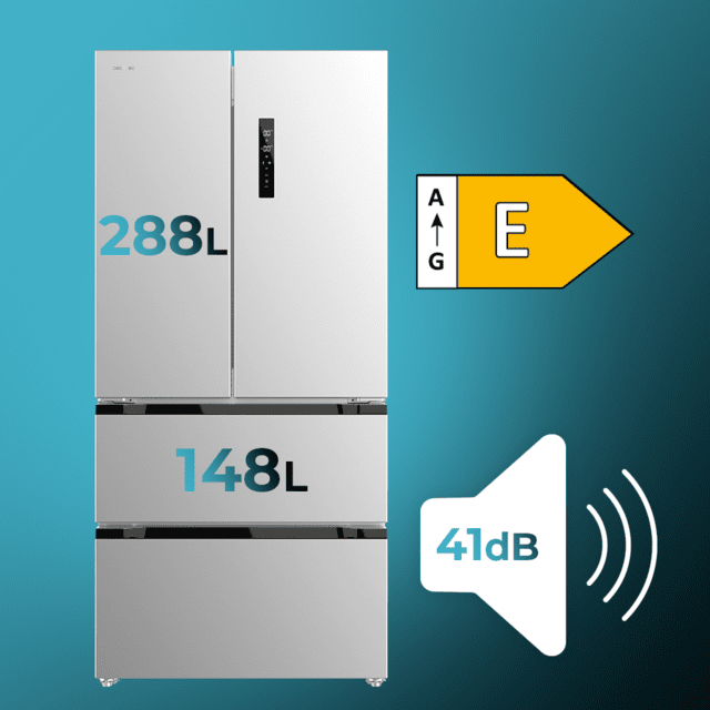 Cecotec Bolero CoolMarket FD 436 Inox E Frigorífico puerta francesa inox 183 cm de alto y 83 6 cm de ancho capacidad 463L compresor Inverter Plus Total No Frost clase energética E. Además cuenta con distintos modos como Fast Outlet online