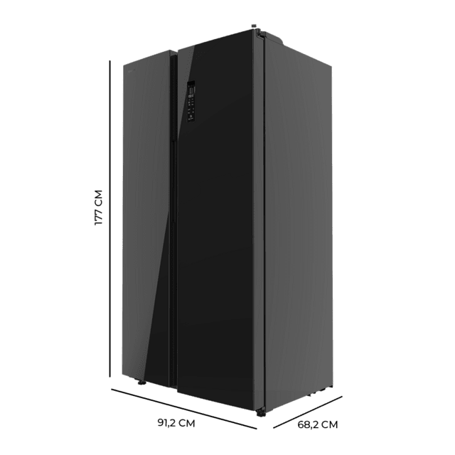 Cecotec Bolero CoolMarket SBS 550 Glass E Frigorífico americano Side by Side Glass con 550 litros de capacidad 177 cm de alto y 90 cm ancho clase E con sistema Multi Air Flow total No frost motor inverter plus. Frigorífico ame Descuento