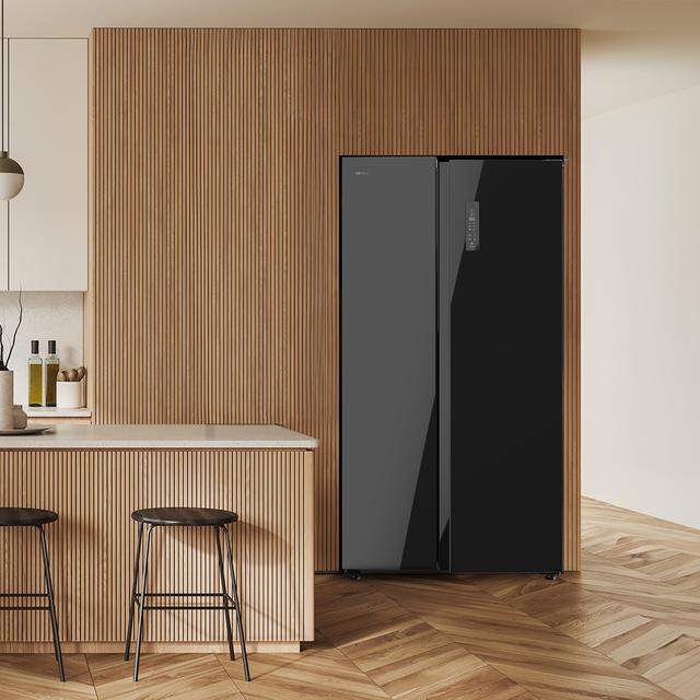 Cecotec Bolero CoolMarket SBS 550 Glass E Frigorífico americano Side by Side Glass con 550 litros de capacidad 177 cm de alto y 90 cm ancho clase E con sistema Multi Air Flow total No frost motor inverter plus. Frigorífico ame Descuento