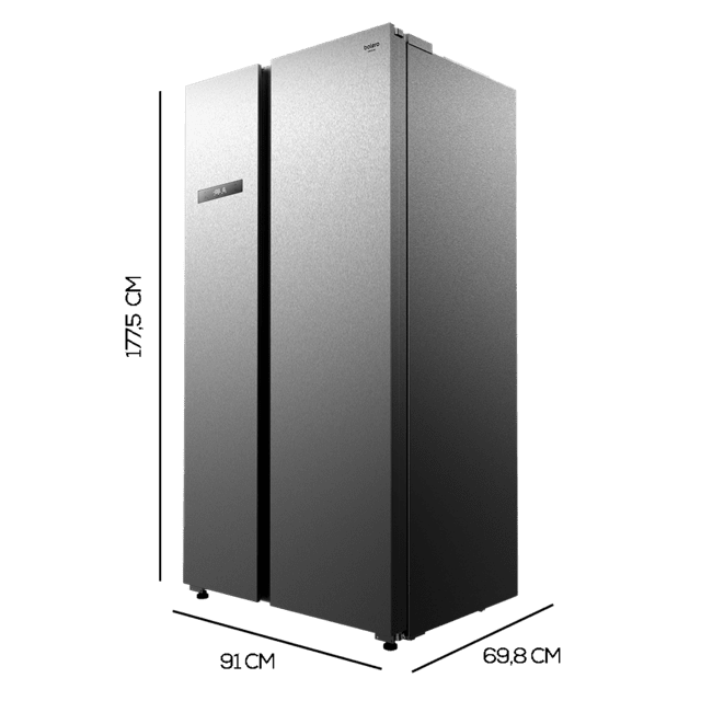 Cecotec Bolero CoolMarket SBS 592 Inox. Frigorífico Americano 2 Puertas 592 Litros 177 5 cm de Alto y 91 cm de Ancho Bajo Consumo Motor Inverter No Frost Congelación Ultrarrápida Frigorífico americano / Nevera americana Oferta especial
