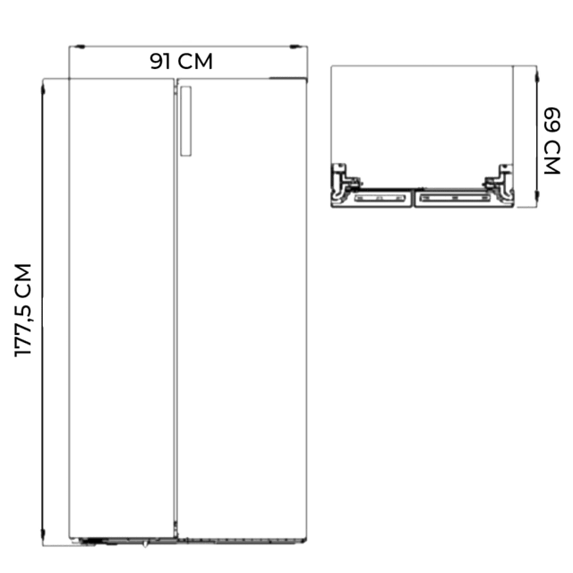 Cecotec Bolero CoolMarket SBS 592 WD Dark E Frigorífico americano Side by Side Dark con 592 litros de capacidad dispensador de agua 177 5cm de alto y 91cm ancho clase E con sistema Multi Air Flow Total No frost Fast Cooling y F Envío gratis