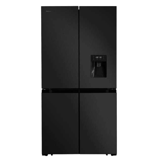 Cecotec Bolero CoolMarket 4D 564 Dark E Frigorífico 4 puertas Dark con una gran capacidad de 564 L 183 cm de alto 91 cm de ancho con dispensador de agua clase energética E y motor inverter plus. Además cuenta con distintos mo
