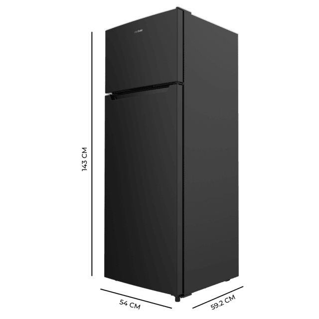Cecotec Bolero CoolMarket 2D 211 Black E Frigorífico de dos puertas negro 143 de alto y 54 de ancho 211 litros y clase energética E. Frigorífico Descuento por venta flash