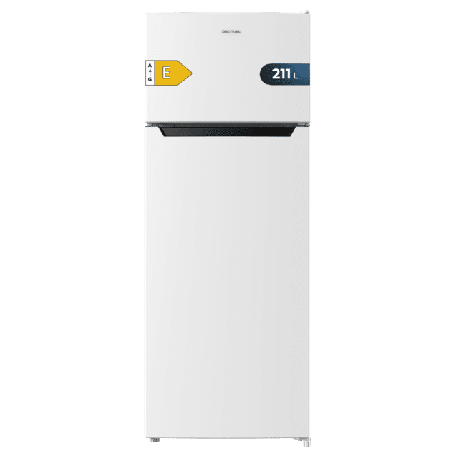 Cecotec Bolero CoolMarket 2D 211 White E Frigorífico de dos puertas blanco 143 de alto y 54 de ancho 211 litros Defrost clase energética E y con modo Fast Freezing Frigorífico