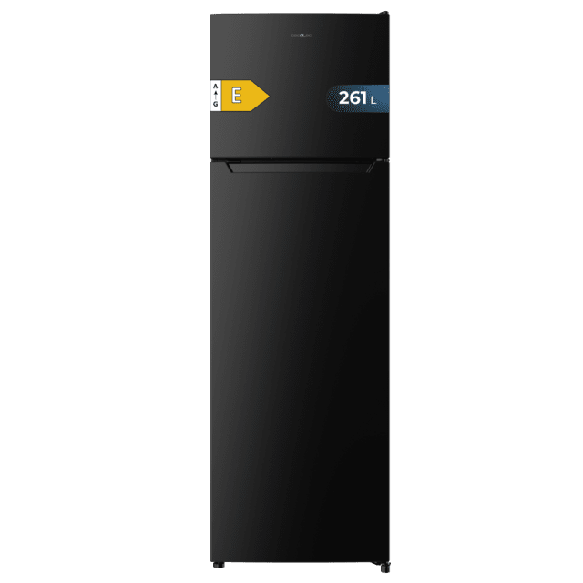 Cecotec Bolero CoolMarket 2D 261 Black E Frigorífico de dos puertas negro 169 de alto y 54 de ancho 261 litros Defrost clase energética E y con modo Fast Freezing Frigorífico de dos puertas