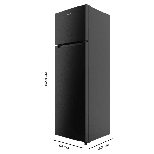 Cecotec Bolero CoolMarket 2D 261 Black E Frigorífico de dos puertas negro 169 de alto y 54 de ancho 261 litros Defrost clase energética E y con modo Fast Freezing Frigorífico de dos puertas Grandes ahorros