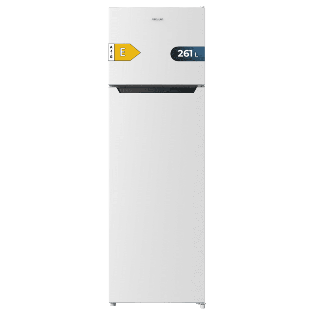 Cecotec Bolero CoolMarket 2D 261 White E Frigorífico de dos puertas blanco 169 de alto y 54 de ancho 261 litros Defrost clase energética E y con modo Fast Freezing Frigorífico