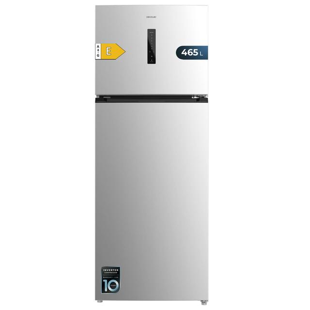 Cecotec Bolero CoolMarket 2D 465 NF Inox E Frigorífico de 2 puertas acero inoxidable de 185 5cm de alto y 70 3 cm de ancho con gran capacidad de 465 Litros y Motor Inverter con 10 años de garantía. Sistema de conservación No