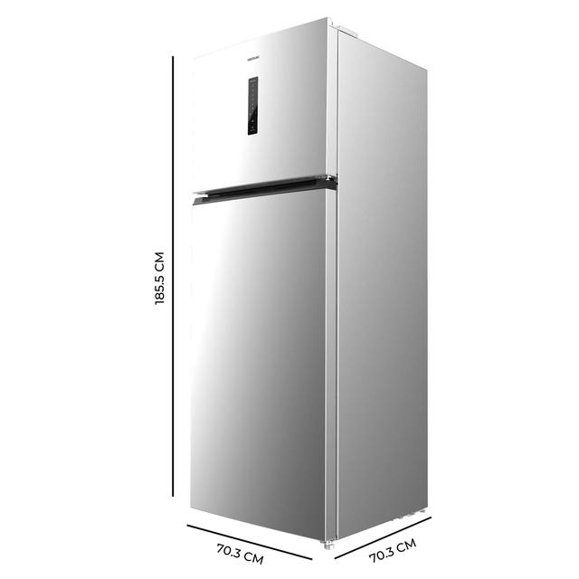 Cecotec Bolero CoolMarket 2D 465 NF Inox E Frigorífico de 2 puertas acero inoxidable de 185 5cm de alto y 70 3 cm de ancho con gran capacidad de 465 Litros y Motor Inverter con 10 años de garantía. Sistema de conservación No 2025