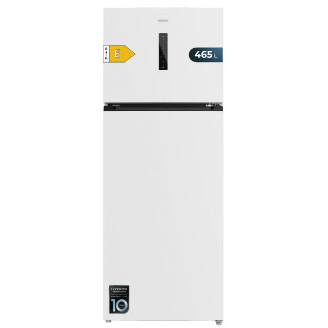 Cecotec Bolero CoolMarket 2D 465 NF White E Frigorífico de 2 puertas color blanco de 185 5cm de alto y 70 3 cm de ancho con gran capacidad de 465 Litros y Motor Inverter con 10 años de garantía. Sistema de conservación No Fr