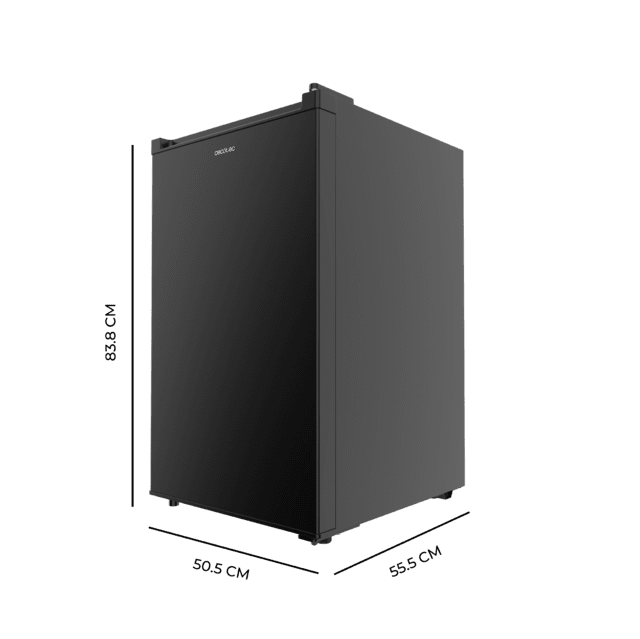 Cecotec Bolero CoolMarket TT 114 L Black Mini frigorífico negro de 83 6 cm de alto y 50 6 cm de ancho con capacidad de 114L clase energética E Crisper Box Luz LED interior función defrost y control temperatura mecánico. Mini Venta caliente