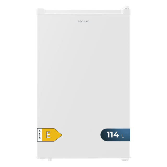 Cecotec Bolero CoolMarket TT 114 L White Mini frigorífico blanco de 83 6 cm de alto y 50 6 cm de ancho con capacidad de 114L clase energética E Crisper Box Luz LED interior y control temperatura mecánico. Mini frigorífico